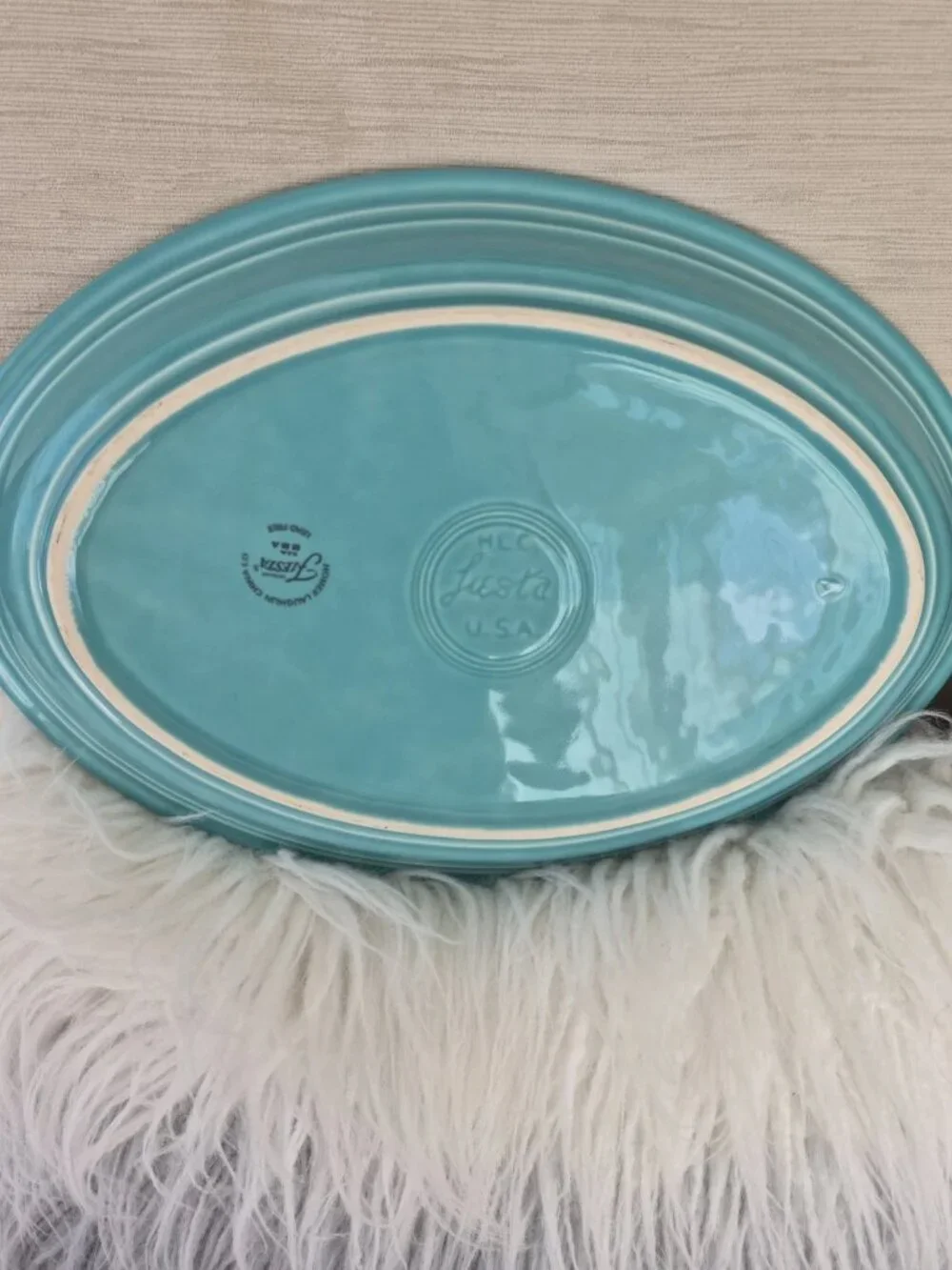 FIESTA Fiestaware Turquoise Blue Oval 13.5